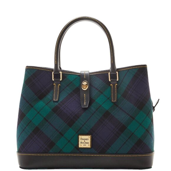 Dooney & Bourke Navy Tartan Plaid Perry Satchel